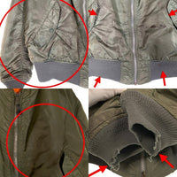 90`s ALPHA アルファ MA-1 フライトジャケット セージグリーン USA製 82790J Size XL 福生店