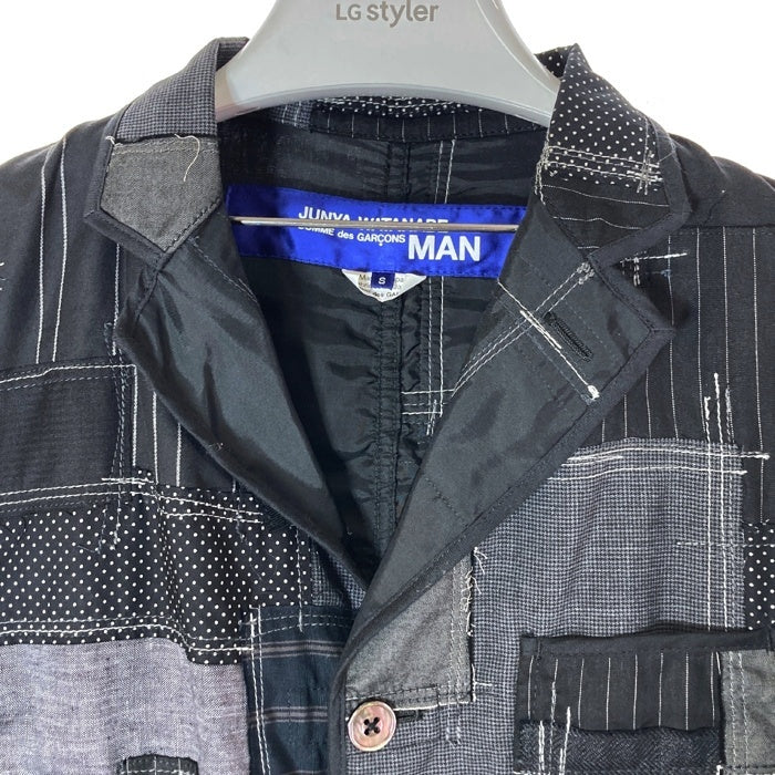 JUNYA WATANABE COMME des GARCONS MAN ジュンヤワタナベ コムデギャルソンマン WG-J022 AD2020 3つボタン パッチワーク ジャケット ブラック sizeS 瑞穂店