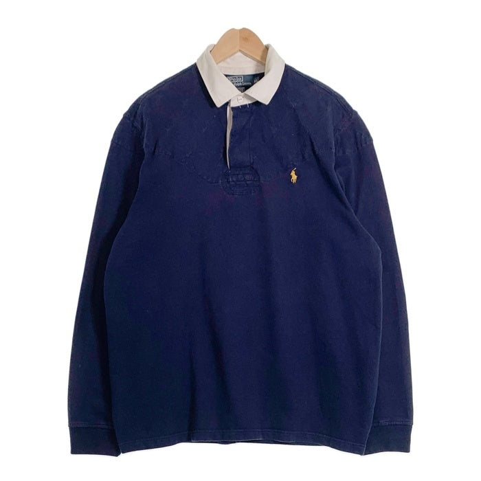 Polo By Ralph Lauren ポロ バイ ラルフローレン 長袖 ラグビーシャツ ネイビー Size XL 福生店