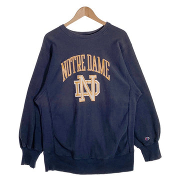 80's Champion チャンピオン NOTRE DAME リバースウィーブ クルーネックスウェットトレーナー ネイビー トリコタグ Size XL 福生店