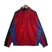90's NIKE ナイキ ナイロンリップストップ ジップアップジャケット ウィンドブレーカー レッド ブルー ブラック 薄手 Size L 福生店