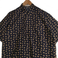 JIM THOMPSON ジムトンプソン シルク 半袖 シャツ 象柄 ネイビー Size L 福生店