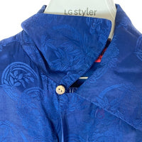 EVISU エヴィス ジャガード織 和柄 レーヨン オープンカラー アロハシャツ ブルー size40 瑞穂店