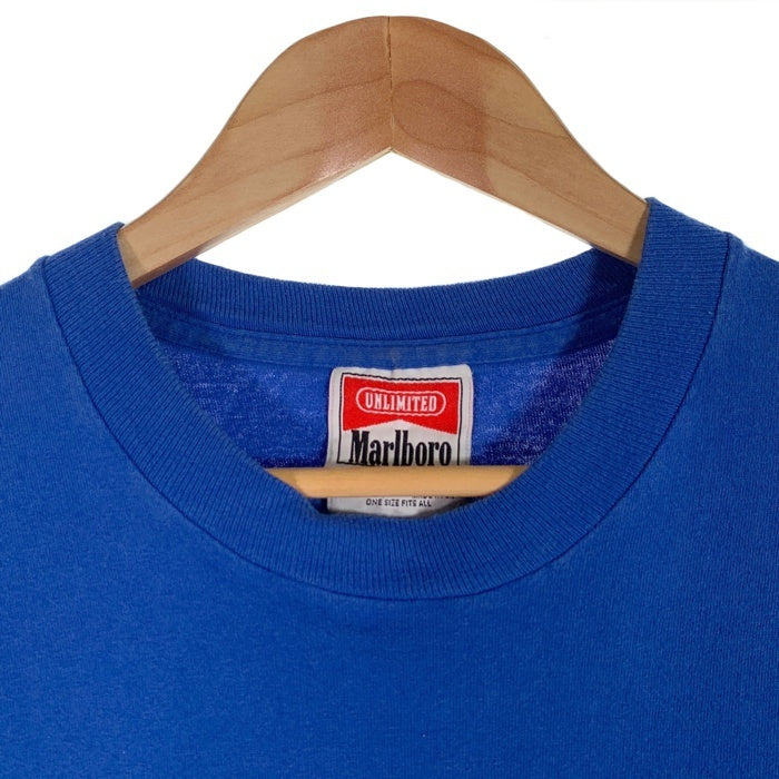 90's Marlboro マールボロ コヨーテバックプリント ポケットTシャツ ブルー Size F (XL相当) 福生店