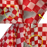 50's CHECKER FLAG チェッカーフラッグ 半袖 オープンカラーシャツ コットン レッド ホワイト Size L 福生店