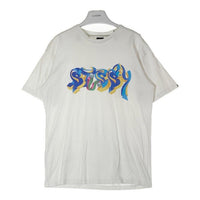 STUSSY ステューシー× CUSTOMADE カスタメイド Tシャツ USA製 グラフィックロゴ ホワイト size3 瑞穂店