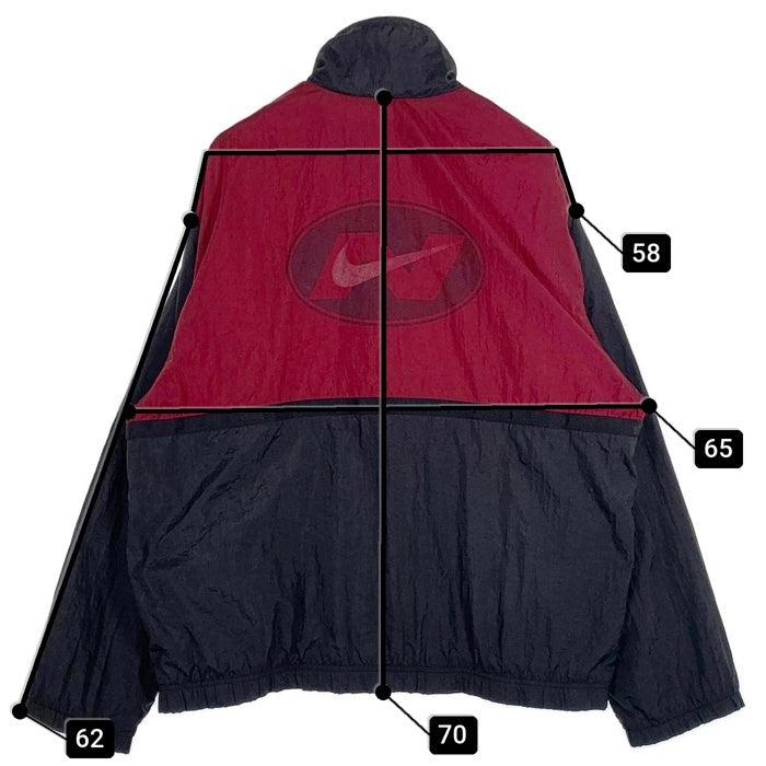 90’s NIKE ナイキ ナイロン トラックジャケット パネル ブラック レッド ホワイト Size L 福生店