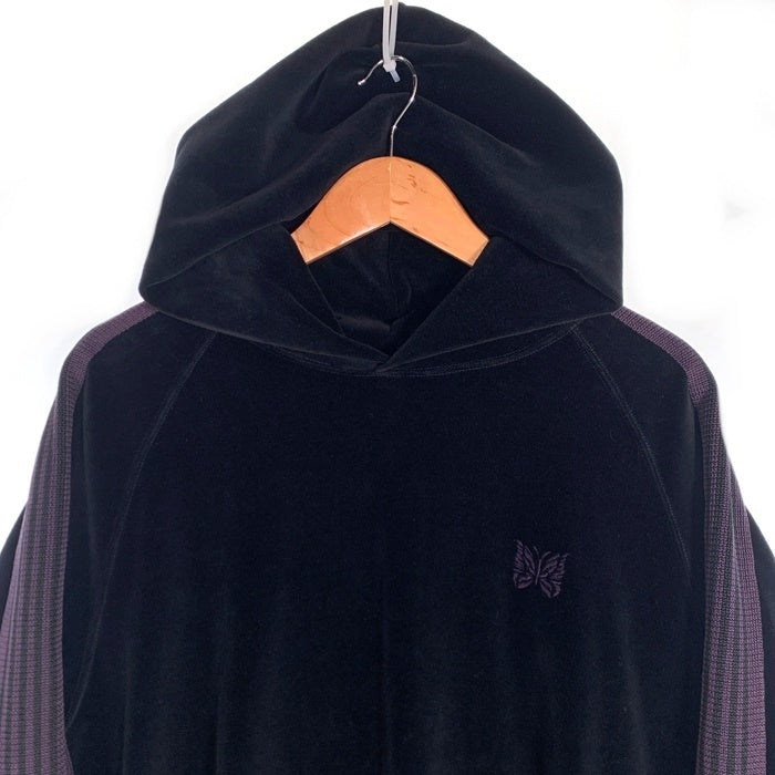 Needles ニードルズ Track Hoody トラックフーディ ベロア プルオーバーパーカー ブラック J0228 Size L 福生店