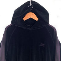 Needles ニードルズ Track Hoody トラックフーディ ベロア プルオーバーパーカー ブラック J0228 Size L 福生店