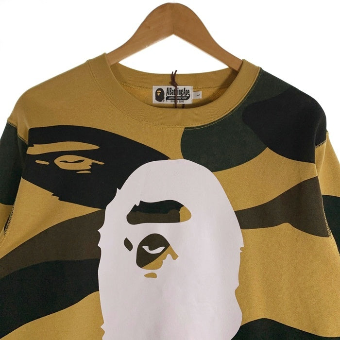 A BATHING APE ア ベイシングエイプ Giant 1St Camo By Bathing Ape Crewneck Sweatshirt スウェットトレーナー イエロー 001SWL301011M Size L 福生店