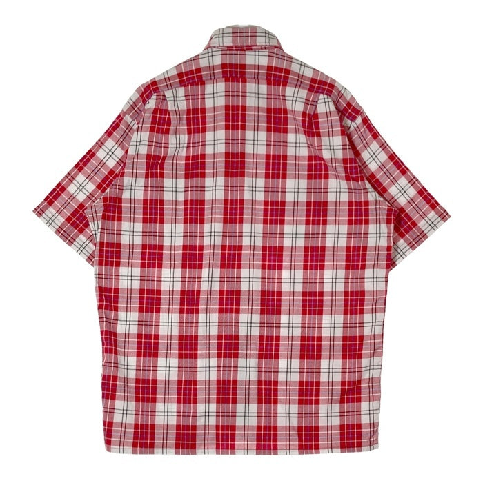 RRL ダブルアールエル 90's 三ツ星タグ ボックスカット チェック 半袖 ワークシャツ レッド sizeM 瑞穂店