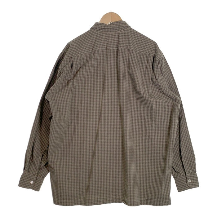80's STUSSY ステューシー コットンチェックシャツ 長袖 グリーン USA製 黒タグ やや厚手 Size L 福生店
