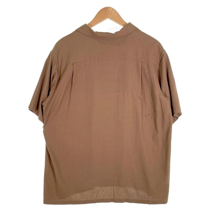 FIVE BROTHER ファイブブラザー LINEN RAYON ONE-OP S/S SHIRTS レーヨン リネン オープンカラーレーヨンシャツ ブラウン 152520 Size M 福生店