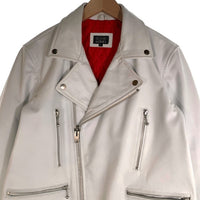 HORN WORKS ホーンワークス 牛革 レザー ダブル ライダース ジャケット ホワイト Size 3L 福生店