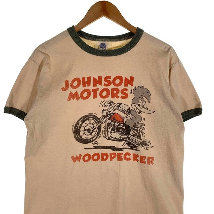 TOYS McCOY トイズマッコイ ジョンソンモータース ウッディウッドペッカー リンガーTシャツ ベージュ Size L 福生店