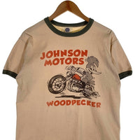 TOYS McCOY トイズマッコイ ジョンソンモータース ウッディウッドペッカー リンガーTシャツ ベージュ Size L 福生店