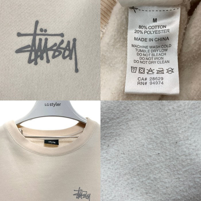 STUSSY ステューシー ショーンフォント スウェットトレーナー アイボリー sizeM 瑞穂店