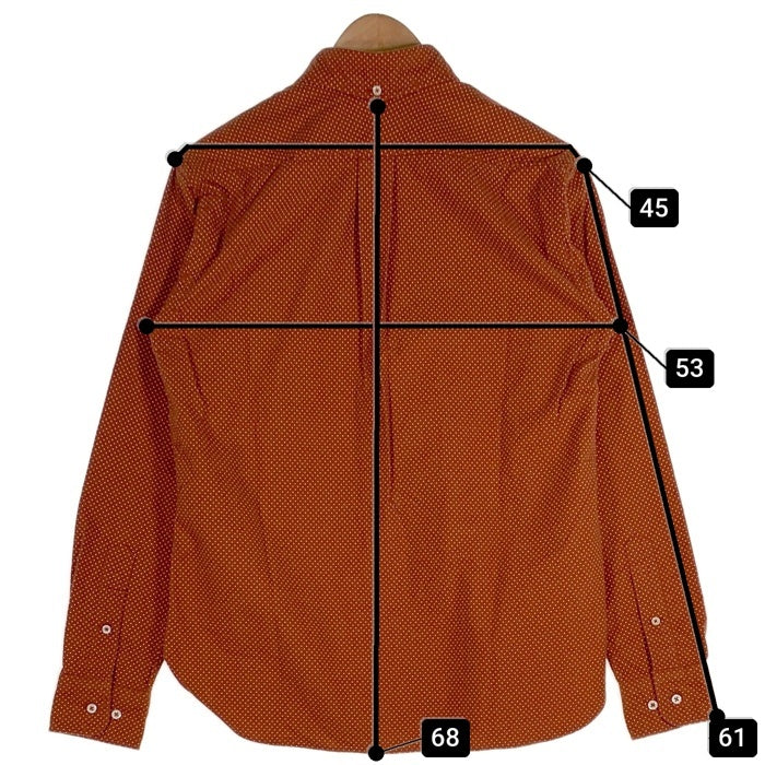 SUGAR CANE Light シュガーケーンライト ドット柄 フランネルボタンダウンシャツ 長袖 エンジ Size M 福生店