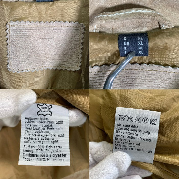 TCM ティーシーエム Echtes Leather 豚革スプリット レザージャケット ベージュ Size XL 福生店