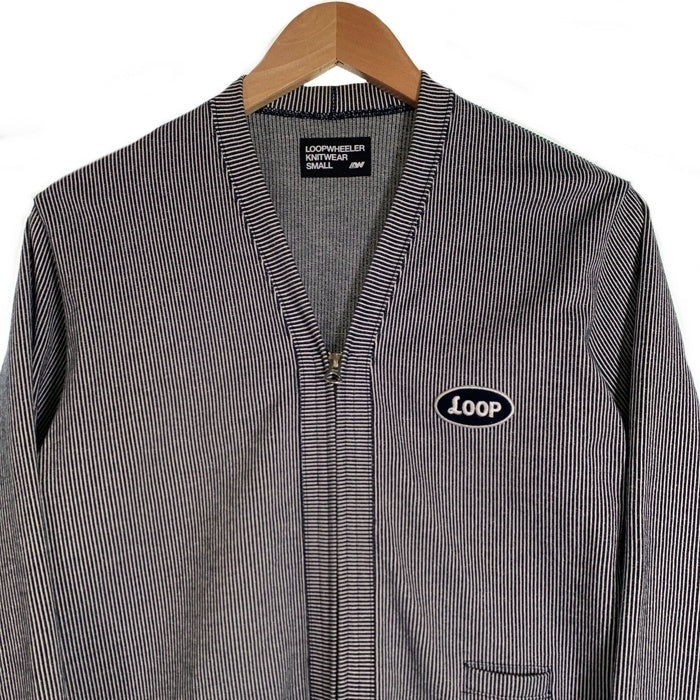 LOOPWHEELER ループウィラー 受注会限定 ヒッコリー 吊り天笠 ジップ カーディガン 南方スペシャル ヒッコリー ストライプ Size S 福生店