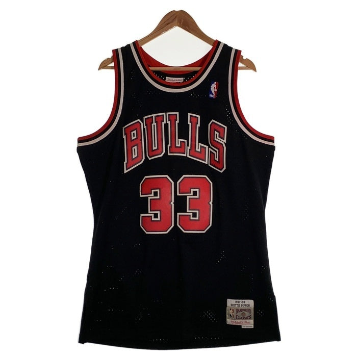 Mitchell&Ness ミッチェルアンドネス NBA シカゴ・ブルズ ピッペン 33 メッシュ ゲームシャツ ユニフォーム ブラック レッド Size L 福生店