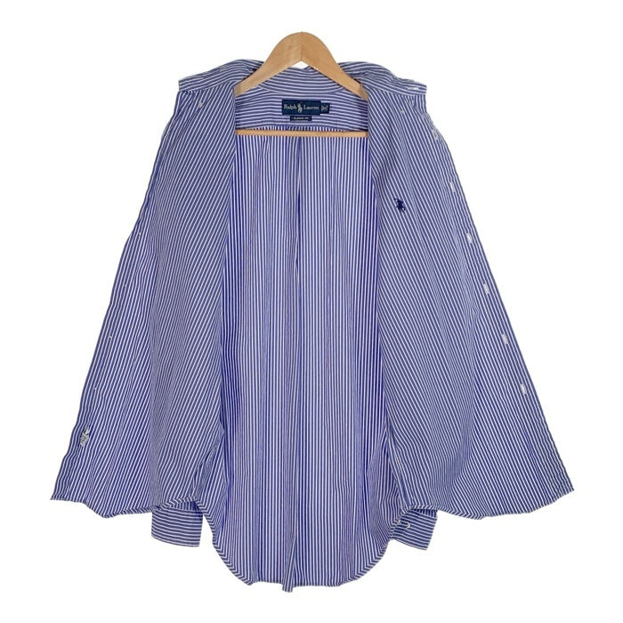 Ralph Lauren ラルフローレン CLASSIC FIT ボタンダウン ストライプシャツ ブルー ホワイト Size 16 福生店