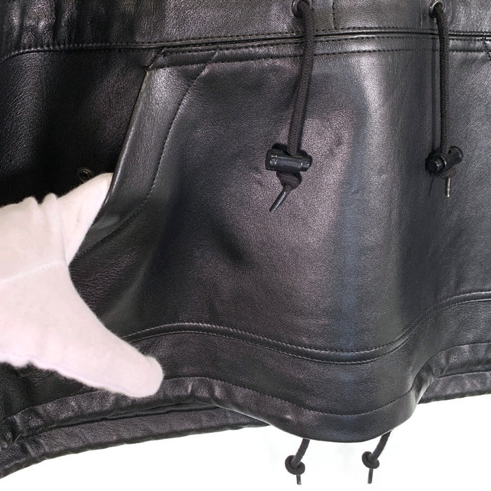 SUPREME シュプリーム 18AW Leather Anorak Jacket レザーアノラック ジャケット 羊革 ブラック Size L 福生店