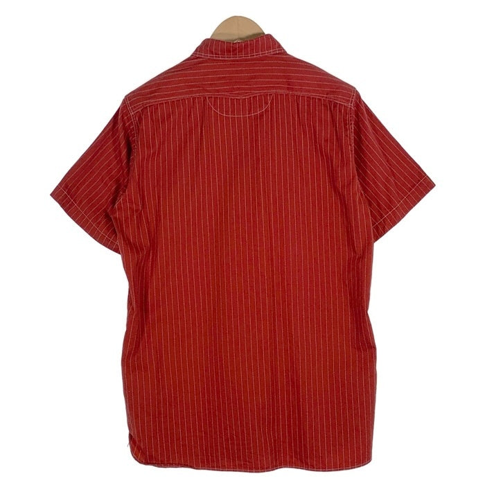 SUGAR CANE シュガーケーン ウォバッシュストライプ ワークシャツ 半袖 レッド SC38452 Size M 福生店
