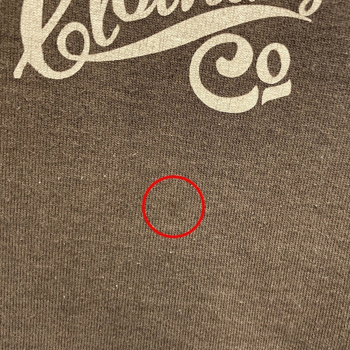 Deluxe Wear デラックスウエア 前V プリント クルーネックスウェットトレーナー ダークブラウン Size S 瑞穂店