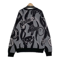 A BATHING APE アベイシングエイプ NEIGHBORHOOD ネイバーフッド クルーネック ウールセーター ブラック 001KNJ231901C Size 2XL 福生店