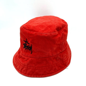 STUSSY HATS ステューシー 90's ロゴ刺繍 バケットハット レッド sizeL/XL 瑞穂店
