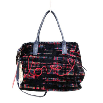 Desigual デシグアル 2way ショルダーバッグ ブラック×ネイビー×レッド 瑞穂店