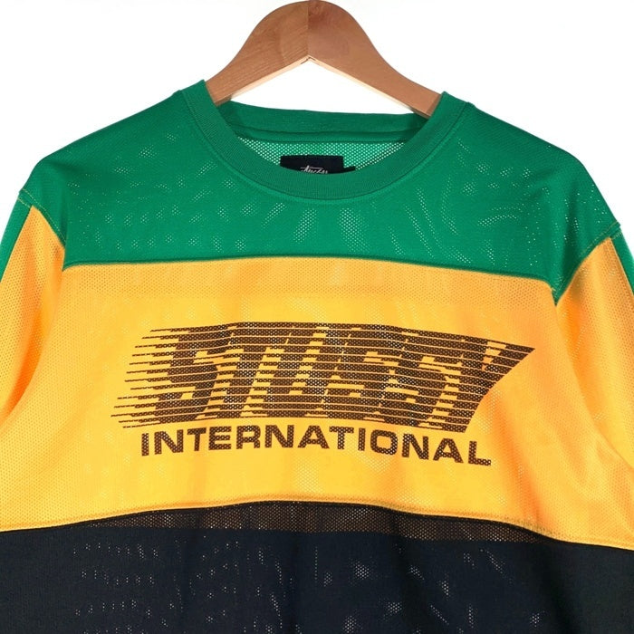 STUSSY ステューシー メッシュ ロンT 長袖 Tシャツ イエロー グリーン Size M 福生店