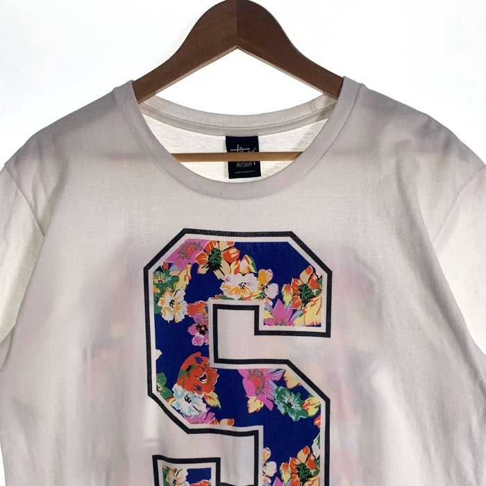 STUSSY ステューシー Sロゴフラワー プリントTシャツ ホワイト メキシコ製 Size M 福生店