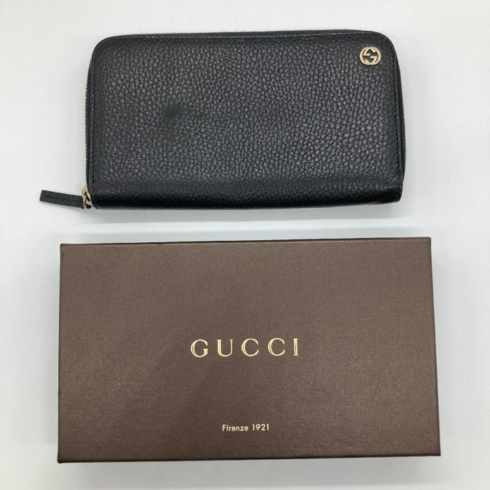 GUCCI グッチ 449347 ラウンドファスナー長財布 ブラック 瑞穂店