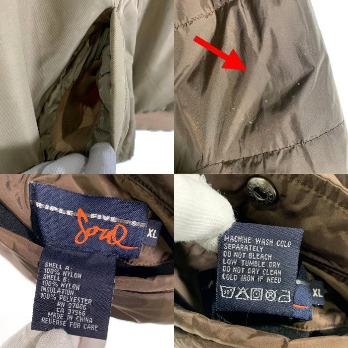 90-00's TRIPLE FIVE SOUL トリプルファイブソウル リバーシブル ナイロン ジップアップ中綿ジャケット リブ ベージュ ブラウン Size XL 福生店