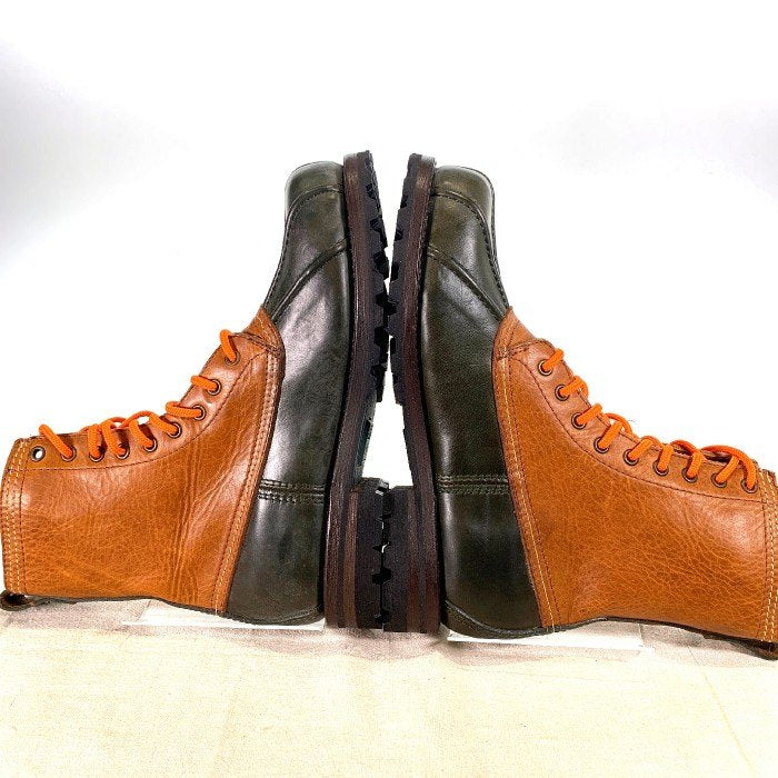 FRYE フライ DUCK BOOTS オールレザー ダックブーツ ブラウン グリーン 内ファー 3487131 Size US 8 1/2D (26.5cm) 福生店