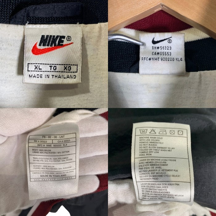 90's NIKE ナイキ ハーフジップ ナイロンジャケット ロゴ刺繡 白タグ ブラック Size XL 福生店