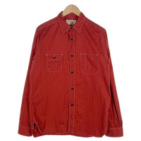 SUGAR CANE シュガーケーン ウォバッシュストライプ ワークシャツ 長袖 チンストラップ レッド SC28340 Size M 福生店