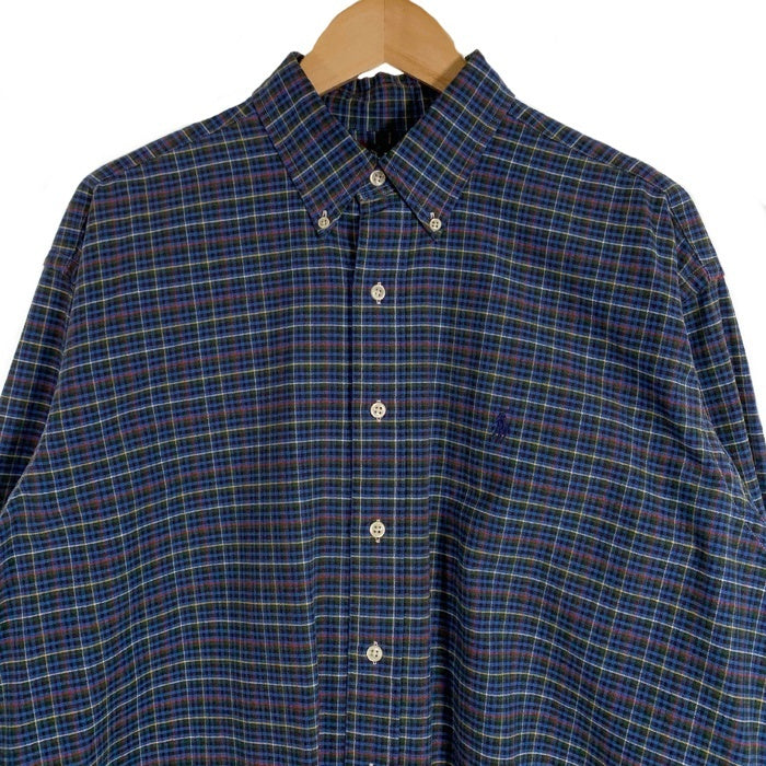 Ralph Lauren ラルフローレン BLAKE ボタンダウン チェックシャツ ブルー コットン Size L 福生店