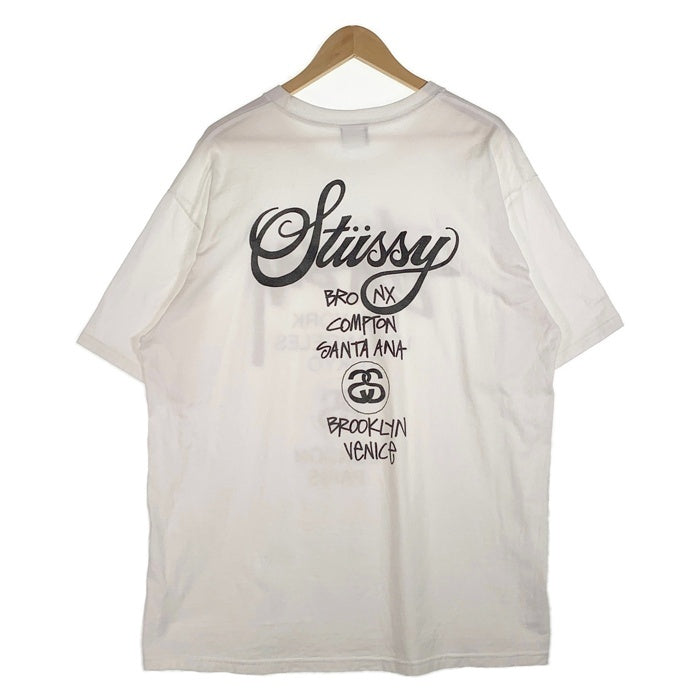 STUSSY ステューシー ワールドツアー プリントTシャツ ホワイト メキシコ製 Size XL 福生店