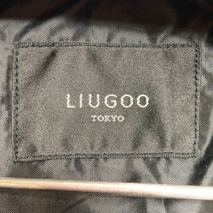 Liugoo Leathers リューグーレザーズ ラムレザー ロングダウンコート ジャケット ファー ブラック Size L 瑞穂店