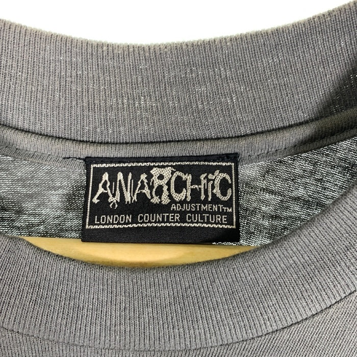 90's Anarchic Adjustment アナーキックアジャストメント aサークルA 両面プリント Tシャツ チャコールグレー USA製 Stedman Size L 福生店