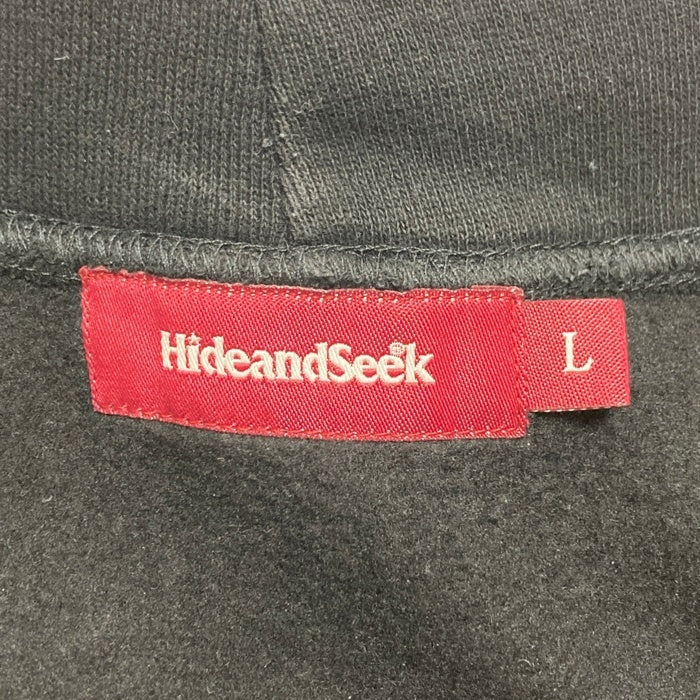 Hide&Seek ハイドアンドシーク 30th Hooded Sweat Shirt プルオーバースウェットパーカー ブラック ブルー HC-090425 Size L 瑞穂店