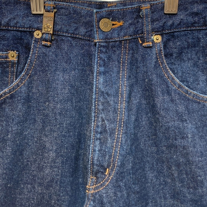 KENZO JEANS ケンゾー ジーンズ 北斎タグ メタルパッチ カーブポケット テーパード デニムパンツ インディゴ size82cm 瑞穂店