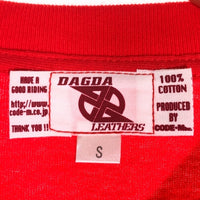 Dagda Leathers ダグダレザーズ プリントTシャツ 袖刺繡 レッド 旧マッコイ 滝沢氏 Size S 福生店