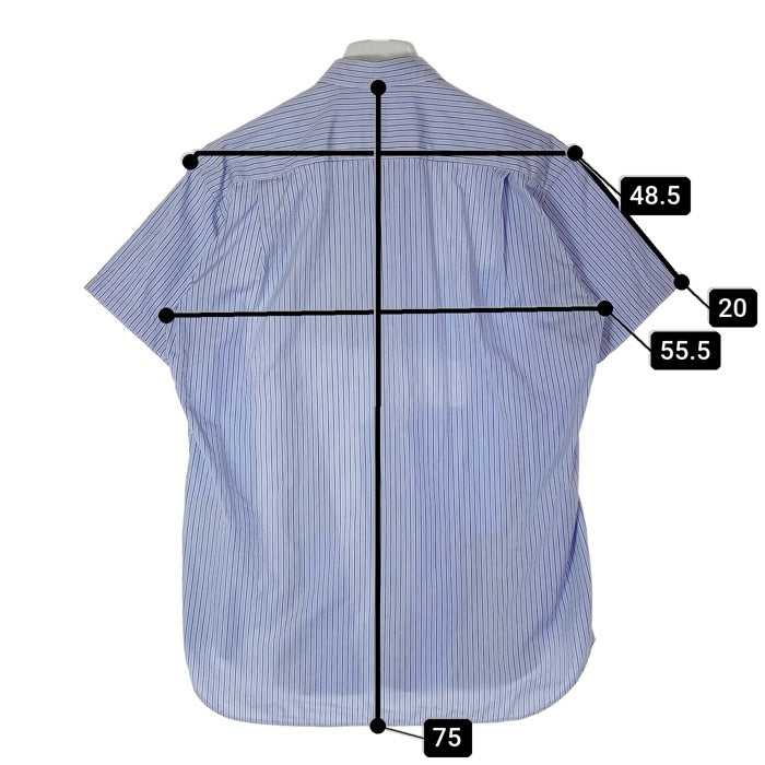 COMME des GARCONS SHIRT コムデギャルソンシャツ S28059 パッチワーク ストライプ 半袖シャツ ブルー sizeS 瑞穂店