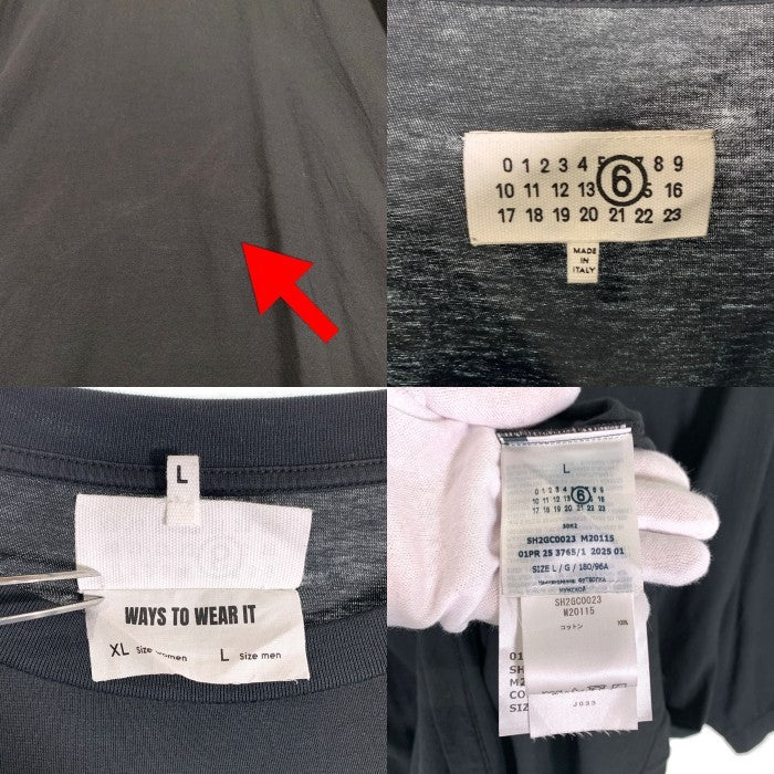MM6 Maison Margiela エムエムシックス メゾンマルジェラ 25SS ナンバリングロゴプリント Tシャツ ブラック SH2GC0023 Size L 福生店