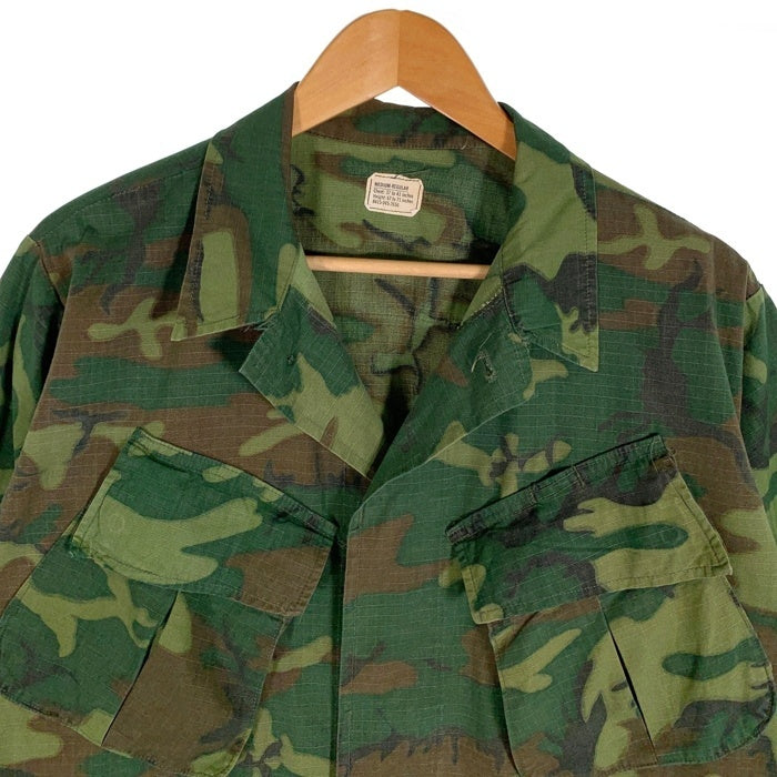 60’s U.S.ARMY 米軍 ジャングルファティーグ ミリタリージャケット カモフラージュ リップストップ 69年会計 8415-945-7656 Size M-R 福生店