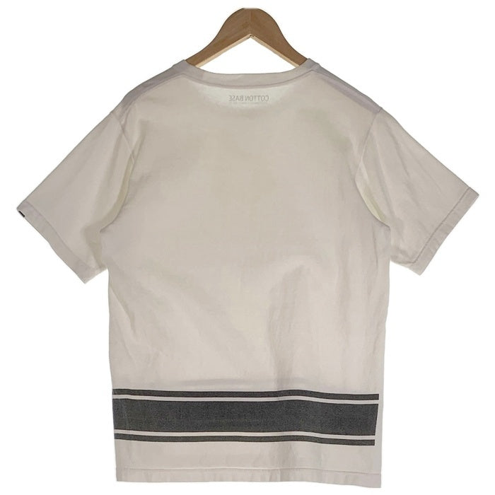 00's GOODENOUGH グッドイナフ 2009 裾ボーダープリント Tシャツ COTTON BASE ホワイト Size M 福生店